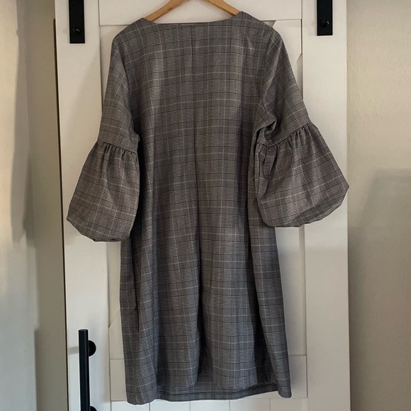 Eloquii Plaid Balloon Sleeve Dress - Picture 4 of 7